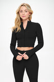 Seamless Ribbed Tracksuit Zip-up Two-Piece Set