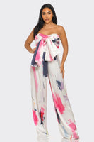 Abstract Elegance Printed Wide Leg Jumpsuit