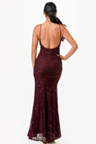 OPEN BACK, LACE MERMAID DRESS