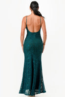 OPEN BACK, LACE MERMAID DRESS