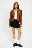 SOFT MICROSUEDE FABRIC JACKET WITH POCKETS