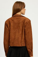 SOFT MICROSUEDE FABRIC JACKET WITH POCKETS