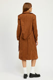 SOFT MICROSUEDE FABRIC TRENCH COAT