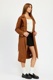 SOFT MICROSUEDE FABRIC TRENCH COAT