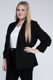 Plus Size Shawl Lapel Blazer