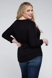 Plus Size Luxe Rayon Boat Neck 3/4 Sleeve Top