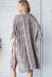 Plus Size NATURAL GEO PRINT MID SLEEVE KIMONO