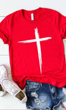 Distressed Cross White Ink Graphic Tee PLUS