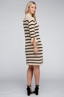 Striped Pattern Sweater Dress