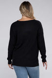 Plus Size Garment Dyed Front Seam Sweater