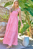 Printed Smocked Ruffle Maxi Dress