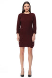 Round Neck Cable Knit Long Sleeve Sweater Dress