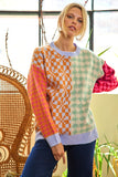 Plus Size Patchwork oversized sweater top