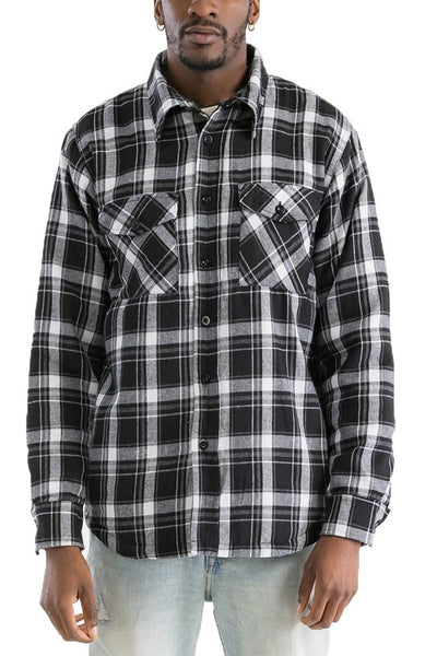 Mens Quilted Padded Flannel