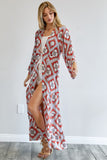 Printed Long Sleeve Loose Kimono