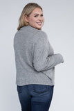 Plus Size Drop Shoulder Long Sleeve Top