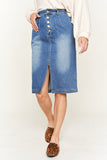 Denim button down front midi skirt JBJ1077