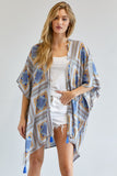 Printed Short Sleeve loose Kimono