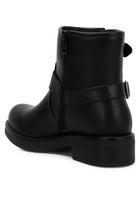 Allux Faux Leather Pin Buckle Boots