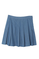 High waisted blue tennis skirt