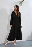 Women's V Neck Long Sleeve Maxi Dress