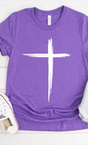 Distressed Cross White Ink Graphic Tee PLUS