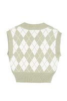 Knitted argyle sweater vest