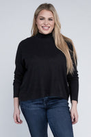 Plus Size Drop Shoulder Long Sleeve Top