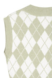 Knitted argyle sweater vest