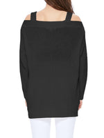 Off Shoulder Loose Over Sized Fit Sweater Knit Top