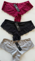 3 Lace Thong Panty Set