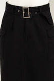 Professional Poise Buckled Belt Cargo Skirt