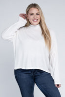 Plus Size Drop Shoulder Long Sleeve Top