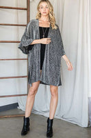 METALLIC ANIMAL PRINT KIMONO