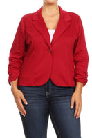 Plus size Solid, waist length blazer