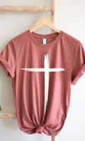 Distressed Cross White Ink Graphic Tee PLUS