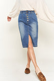 Denim button down front midi skirt JBJ1077