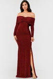Off Shoulder Sweetheart Neckline Ruched Gown