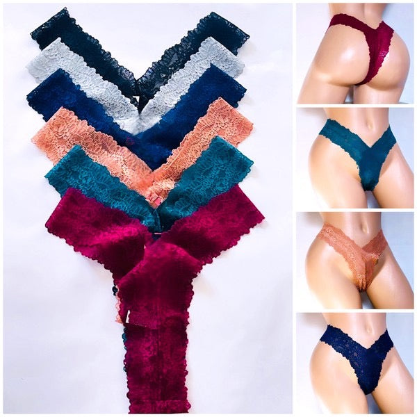 2 V Shape Lace Thong Panty Set