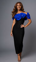 Sculpted Floral Applique Gown
