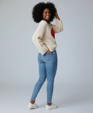 Women Cotton Khaki Beige cream Casual Heart Knit Sweater