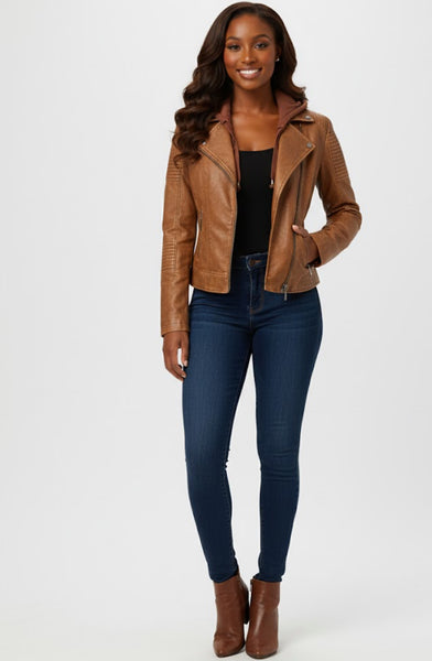 Women's PU Bomber Jacket