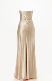 Women Strapless Ruched Full-Length Gown