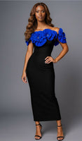 Sculpted Floral Applique Gown