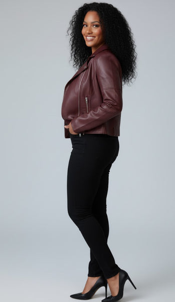 WOMEN LEATHER BIKER JACKET