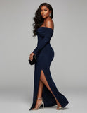 Women Off Shoulder Sweetheart Neckline Ruched Gown