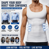 Mens Slimming Body Shaper Belly Chest Compression Vest Girdle T-Shirt Tank Top