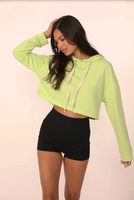 French Terry Cropped Hoodie