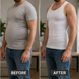 Mens Slimming Body Shaper Belly Chest Compression Vest Girdle T-Shirt Tank Top