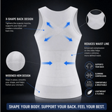 Mens Slimming Body Shaper Belly Chest Compression Vest Girdle T-Shirt Tank Top